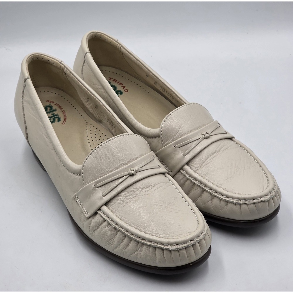 SAS‎ Wink Tripad Womens 9 Bone Pearl Leather Penny Loafers Comfort Slip On USA